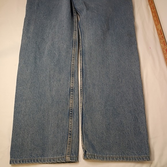 Vtg 91 Levis 505 Regular Fit Straight 38x36 (36x32) Denim Blue Jeans Zip Fly USA - Picture 5 of 16